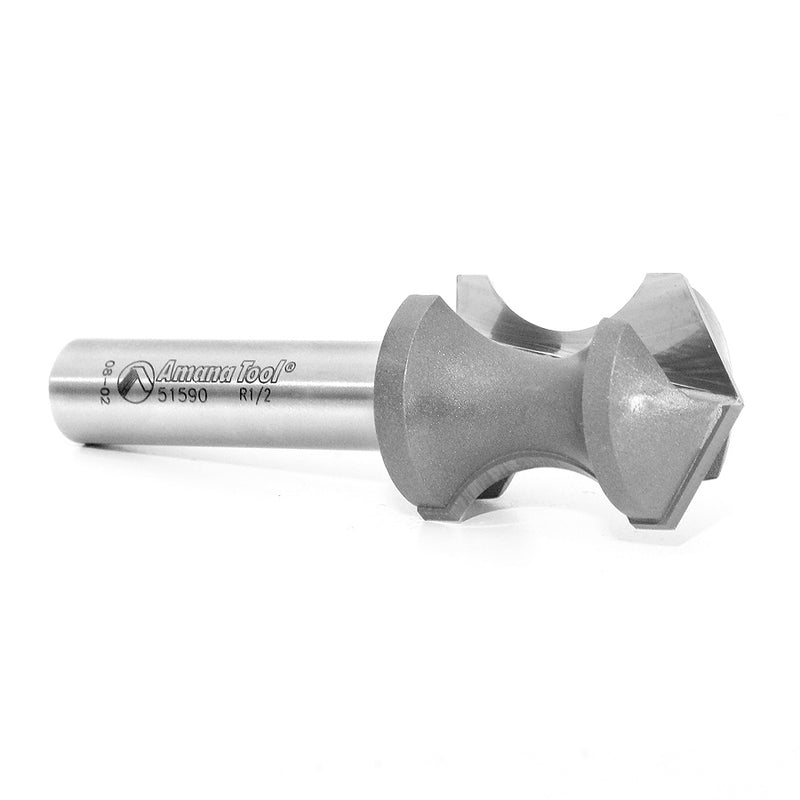 Amana Tool. Hand Grip Plunge Router Bit | 1⁄2 Radius x 45°x 1 1⁄8 Dia x 1 9⁄16 x 1⁄2"Shank | 51590 