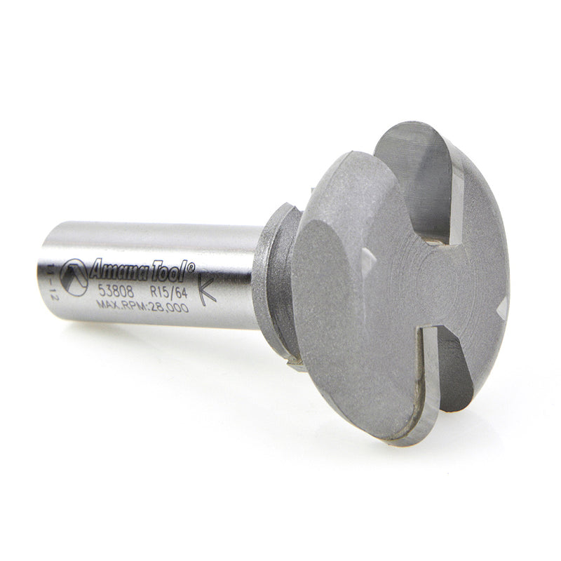 Amana Tool. Finger Grip Router Bit | 5⁄64 x 15⁄64 Radius x 1 1⁄2 Dia x 13⁄16 x 1⁄2" Shank | 53808 