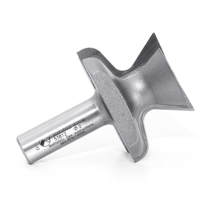 Amana Tool. Finger Grip Router Bit | 1⁄4 x 3⁄16 Radius x 2" Dia x 1 1⁄4 x 1⁄2 Shank | 53812 