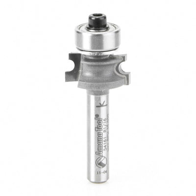 Amana Tool. Corner Beading Router Bit | 1⁄16 Radius x 45⁄64 Dia x 5⁄16 x 1⁄4"Shank | 54161 