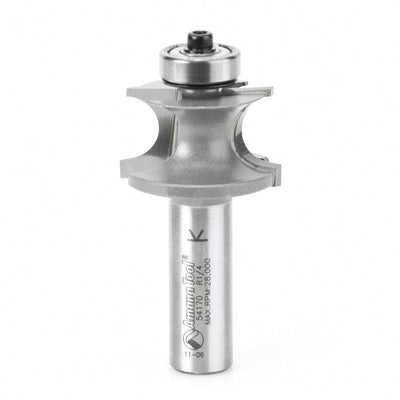 Amana Tool. Corner Beading Router Bit | 1⁄4 Radius x 1 1⁄4 Dia x 3⁄4 x 1⁄2"Shank | 54170 