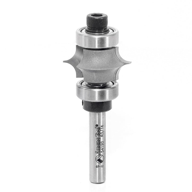 Amana Tool. Leaf Edge Beading Router Bit | 3⁄16 Radius x 1 Dia x 1⁄2 x 1⁄4" Shank | 54190 