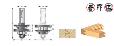 Amana Tool. Ogee Reversible Stile & Rail Router Bit | 1 5⁄8 Dia x 11⁄16 x 1⁄2" Shank | 55350 