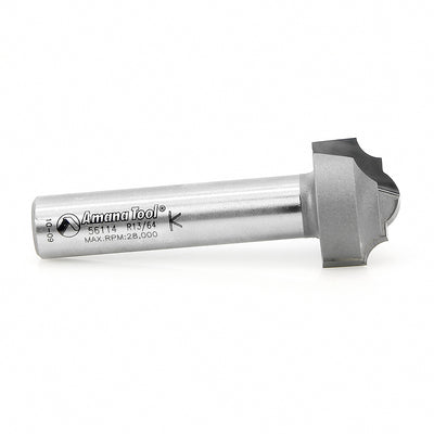 Amana Tool. Classical Groove Router Bit | 13⁄64 Radius x 1" Dia x 11⁄16 x 1⁄2 Shank | 56114 