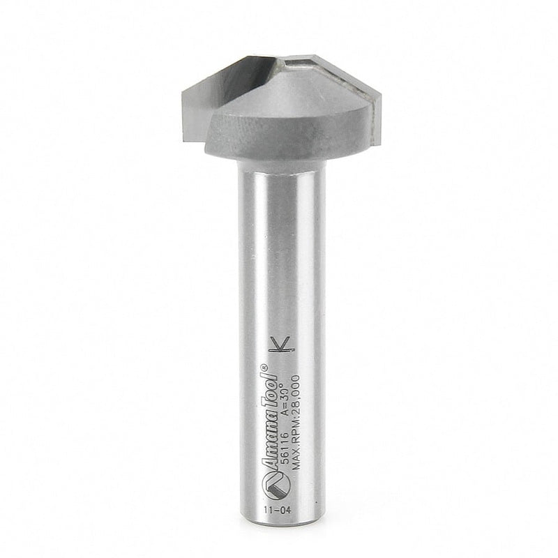 Amana Tool. Raised Panel Groove Router Bit | 30°x 1 1⁄8 Dia x 1⁄2 x 1⁄2" Shank | 56116 