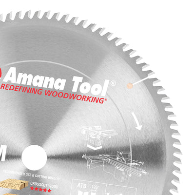 Amana Tool. Plywood⁄ Solid Wood⁄ Chipboard Cutting - 12" Dia x 96T ATB, 10° | 612960 