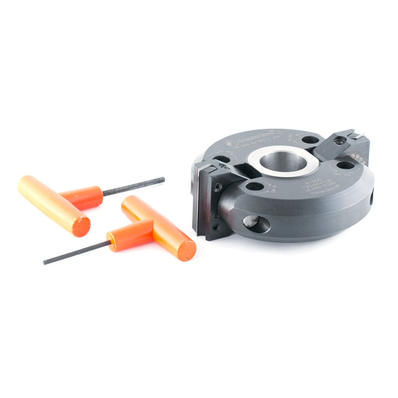 Amana Tool. Insert Carbide Steel Adjustable Chamfer -67.5 to +67.5 x 5 1⁄8 Dia x 2 x 1 1⁄4 Bore Shaper Cutter | 61306 