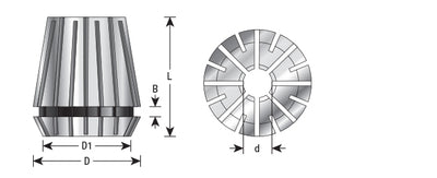 Amana Tool. High Precision Spring Collets | for ER40 Tool Holder | CO-218 