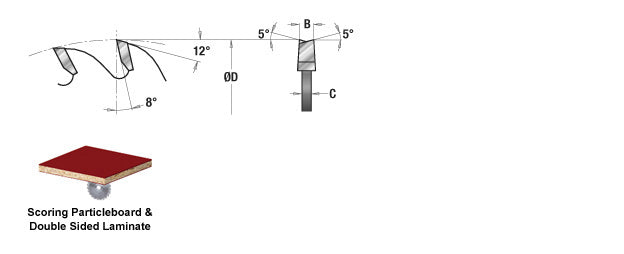 Amana Tool. Ditec Panel Scoring Set - 400mm Dia x 60T TCG - 18° - 30mm Bore | DT400T721-30 