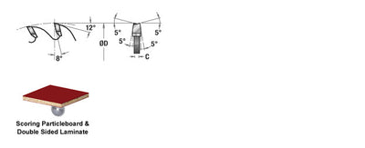 Amana Tool. Ditec Conical Type Scoring Set - 200mm Dia x 36T ATB - 8° - 20mm Bore | DT200T36-20