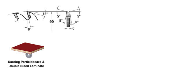 Amana Tool. Ditec Conical Type Scoring Set - 180mm Dia x 30T ATB - 8° - 55mm Bore | DT180T30-55 