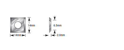 Amana Tool. CNC Insert Knives | 14 x 14 x 2mm | RCK-70 