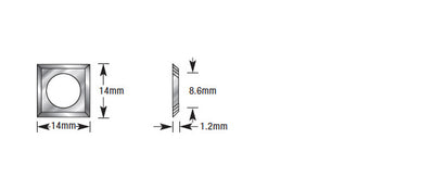 Amana Tool. CNC Insert Knives | 14 x 14 x 1.2mm | RCK-71 