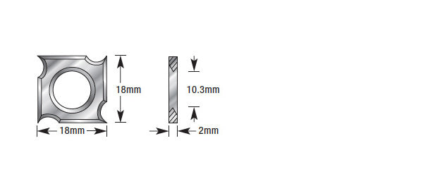 Amana Tool. CNC Insert Knife | 18 x 18 x 2mm | RCK-18 