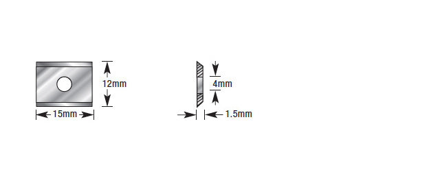 Amana Tool. CNC Insert Knife | 15 x 12 x 1.5mm | HCK-15 