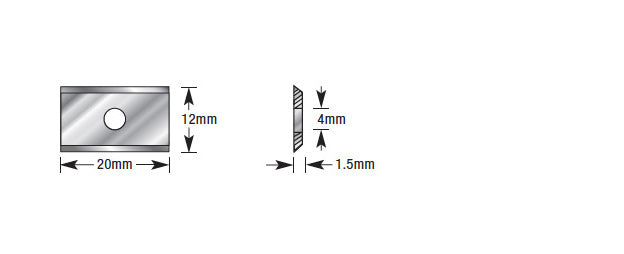 Amana Tool. CNC Insert Knife | 20 x 12 x 1.5mm | SCK-20 