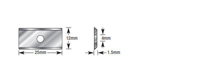 Amana Tool. CNC Insert Knife | 25 x 12 x 1.5mm | AMA-25 