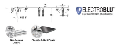 Amana Tool. Thin Aluminum Non-Ferrous Metal Cutting Blade - Electro-Blu - 10" Dia x 80T TCG - 6° - 5⁄8 Bore | 510801C 