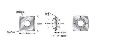 Amana Tool. CNC Insert Knife | 15 x 15 x 2.5mm | RCK-372 