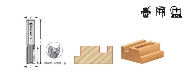 Amana Tool. Super Plunge Router Bit | 3⁄4 Dia x 1" x 1⁄2 Shank | 41438 