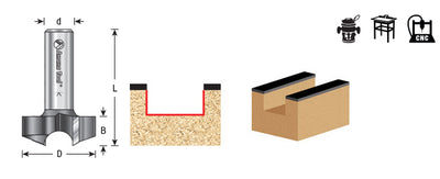 Amana Tool. Mortising Straight Plunge Router Bit | 2 Flute | 1⁄2 Dia x 5⁄16 x 1⁄4" Shank | 45570 