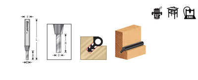 Amana Tool. Weatherseal Router Bit | 1⁄8 Dia x 1⁄2 x 1⁄4" Shank | 43813 