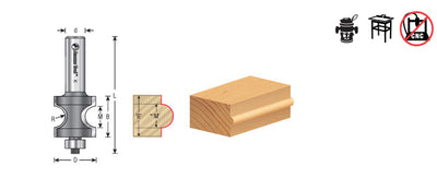 Amana Tool. Bullnose Router Bit | 5⁄64 Radius x 17⁄32 Dia x 1⁄2 x 1⁄4" Shank | 51565 