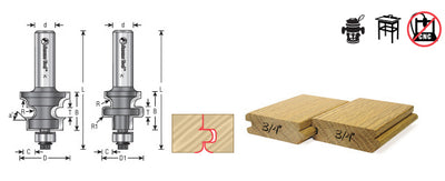 Amana Tool. Flooring Router Bit Sets with Nail Slot | 1 13⁄64 Dia x 15⁄16 x 1⁄2" Shank | 55456 