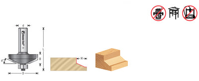 Amana Tool. Traditional Raised Panel Router Bit | 25°x 1 5⁄8 Dia x 1⁄2 x 1⁄2" Shank | 54116