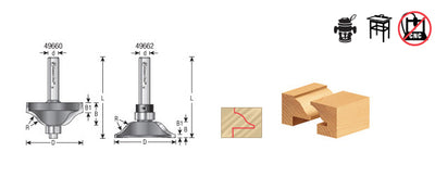 Amana Tool. Ogee Stile Router Bit | 11⁄32 Radius x 1 11⁄32 Dia x 1⁄2 x 1⁄4" Shank | 49660 