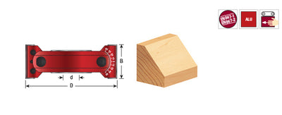 Amana Tool. Insert Carbide Aluminum Adjustable Chamfer -90.0 to +90.0 x 6 11⁄16 Dia x 2 x 1 1⁄4 Bore Shaper Cutter | 61311 