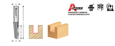 Amana Tool. Straight Plunge Router Bit | Single Flute | 1⁄2 Dia x 1 1⁄2 x 1⁄2" Shank | 45310 