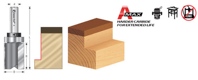 Amana Tool. Flush Trim Plunge Router Bit | Various Dia x 3⁄4 x 1⁄4 Shank with Upper BB | 45485 