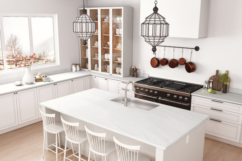 White Painted Marble - 5014 - Traditional Kitchen Countertops