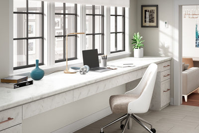 White Marble Herringbone - 9310 - Home Office