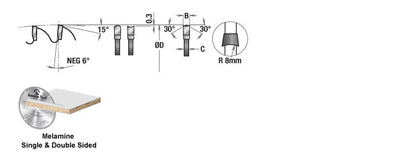 Amana Tool. Hollow Ground Blade - 10" Dia x 48T HG - 6° - 30mm Bore | HG10480-30 