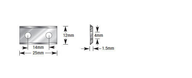 Amana Tool. CNC Insert Knife | 25 x 12 x 1.5mm | HCK-25 