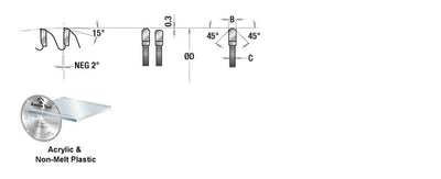 Amana Tool. Non-Melt Plastic Cutting Blade - 12" Dia x 96T M-TCG - 2° - 1" Bore | LB12961 