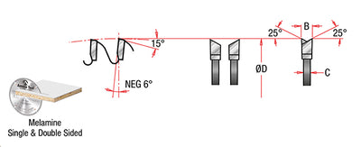 Amana Tool. Double Sided Melamine & Laminate Blade - 10" Dia x 80T H-ATB -6° - 5⁄8 Bore | MB10800