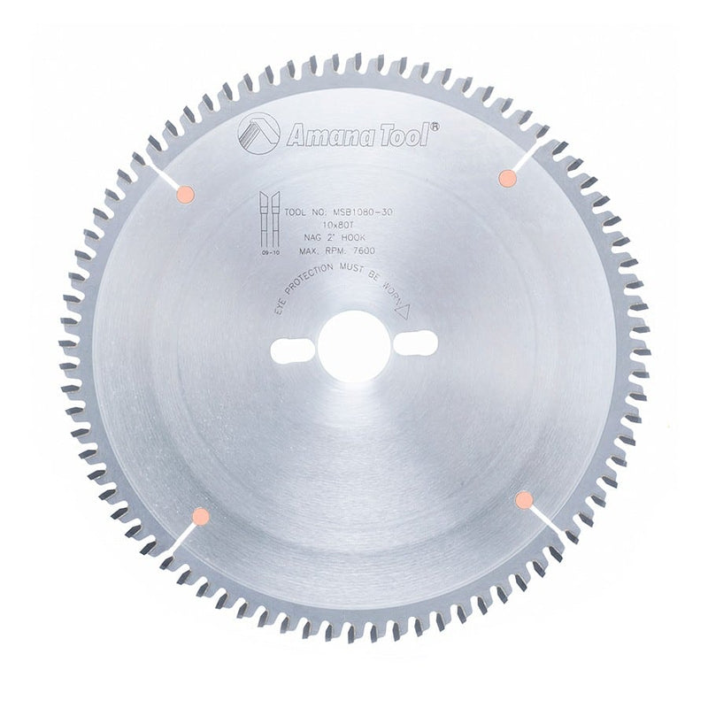 Amana Tool. Double-Face Melamine, Korton & Veneers Thin Kerf Blade - 10" Dia x 80T H-ATB -2° - 30mm Bore | MSB1080-30 