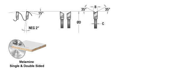 Amana Tool. Double-Face Melamine, Korton & Veneers Thin Kerf Blade - 10" Dia x 80T H-ATB -2° - 5⁄8 Bore | MSB1080 