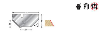 Amana Tool. Nova System Insert Router Bit | Chamfer 30°x 1 3⁄8 Dia x 11⁄16 Knives | NRC-A01 