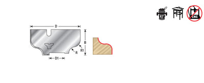 Amana Tool. Nova System Insert Router Bit | Edge Form Ogee 5⁄32 Radius x 1 1⁄2 Dia x 11⁄16 Knives | NRC-A16 