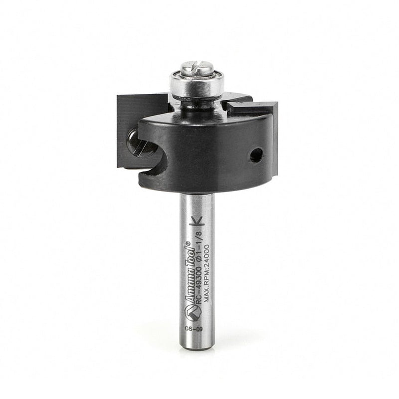 Amana Tool. In-Tech Insert Rabbet Router Bit | 3⁄8 Depth x 1 1⁄8 Dia x 1⁄2 x 1⁄4" Shank | RC-49300 