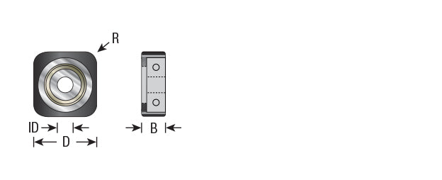 Amana Tool. Euro Square Bearing Guides | 3⁄4 Overall Dia x 3⁄16 Inner Dia x 0.273" Thickness | SQB102 