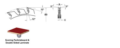 Amana Tool. Adjustable Type Scoring Sets - 120mm Dia x 24T ATB - 12° - 20mm Bore | SS120T12 