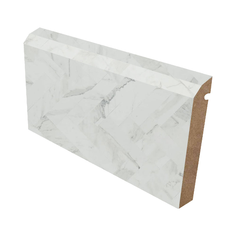 White Marble Herringbone - 9310 - Formica Laminate Bevel Edge Backsplash