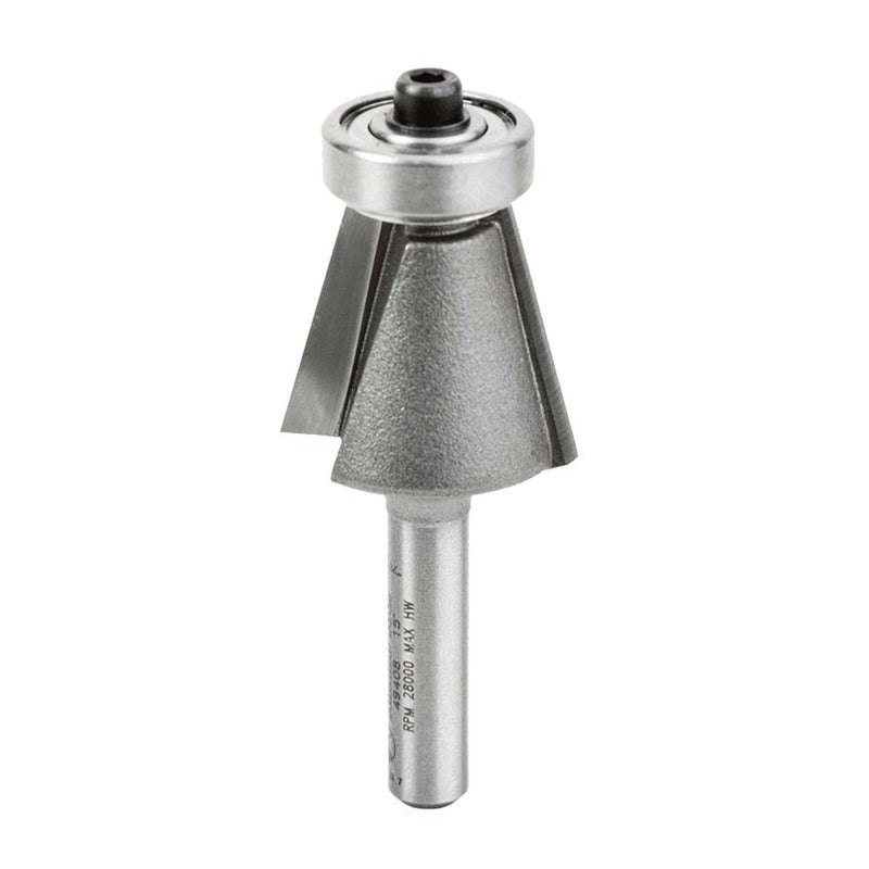 Amana Tool. Chamfer Router Bit | 15 Degree x 27⁄32 Dia x 11⁄16 x 1⁄4"Shank | 49408 