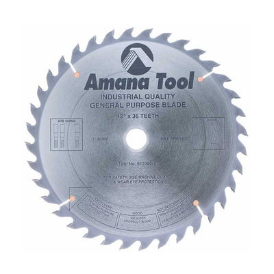 Amana Tool. Multi-Use Ripping & General Purpose Blade - 12" Dia x 36T ATB 20° - 1" Bore | 612360 