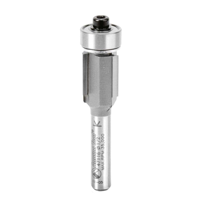 Amana Tool. Flush Trim Router Bit | 1⁄2 Dia x 1⁄2 x 1⁄4" Shank | 3 Flute | 47116 